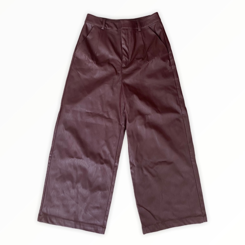 Wide Leg Maroon Pants